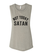 Load image into Gallery viewer, Not Today Satan Flowy Scoop Muscle Tank - Wake Slay Repeat