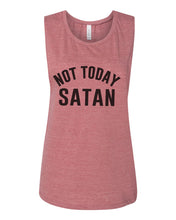 Load image into Gallery viewer, Not Today Satan Flowy Scoop Muscle Tank - Wake Slay Repeat