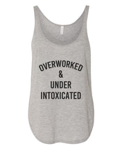 Load image into Gallery viewer, Overworked &amp; Under Intoxicated Flowy Side Slit Tank Top