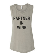 Partner In Wine Flowy Scoop Muscle Tank - Wake Slay Repeat