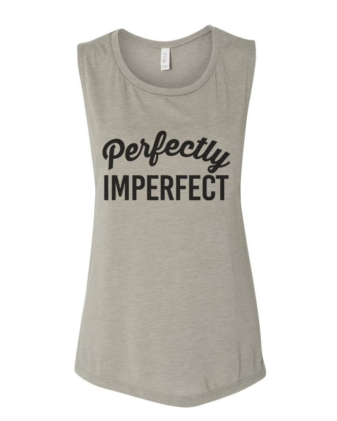 Perfectly Imperfect Fitted Scoop Muscle Tank - Wake Slay Repeat