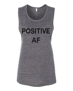 Positive AF Flowy Scoop Muscle Tank - Wake Slay Repeat