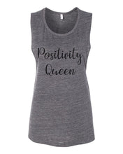 Load image into Gallery viewer, Positivity Queen Flowy Scoop Muscle Tank - Wake Slay Repeat