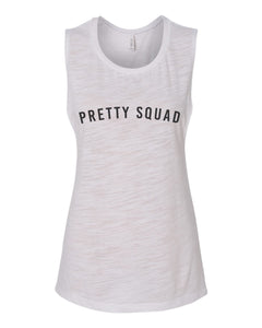 Pretty Squad Workout Flowy Scoop Muscle Tank - Wake Slay Repeat
