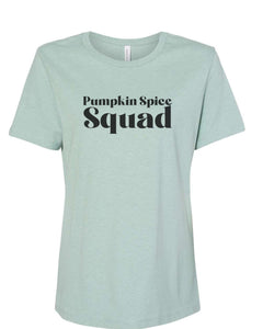 Pumpkin Spice Squad Fitted Women's T Shirt - Wake Slay Repeat