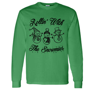 Rollin' With The Snowmies Christmas Unisex Long Sleeve T Shirt - Wake Slay Repeat