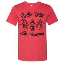 Load image into Gallery viewer, Rollin&#39; With The Snowmies Christmas Unisex Short Sleeve T Shirt - Wake Slay Repeat