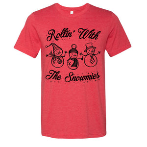 Rollin' With The Snowmies Christmas Unisex Short Sleeve T Shirt - Wake Slay Repeat