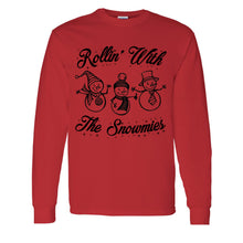 Load image into Gallery viewer, Rollin&#39; With The Snowmies Christmas Unisex Long Sleeve T Shirt - Wake Slay Repeat