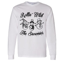 Load image into Gallery viewer, Rollin&#39; With The Snowmies Christmas Unisex Long Sleeve T Shirt - Wake Slay Repeat