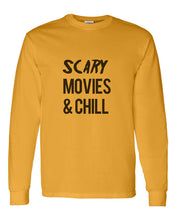 Load image into Gallery viewer, Scary Movies &amp; Chill Unisex Long Sleeve T Shirt - Wake Slay Repeat