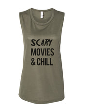 Load image into Gallery viewer, Scary Movies &amp; Chill Fitted Muscle Tank - Wake Slay Repeat
