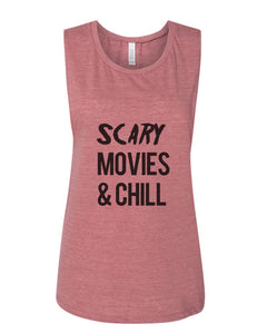 Scary Movies & Chill Fitted Muscle Tank - Wake Slay Repeat