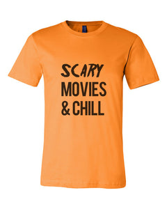 Scary Movies & Chill Orange Unisex T Shirt - Wake Slay Repeat