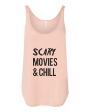 Load image into Gallery viewer, Scary Movies &amp; Chill Flowy Side Slit Tank Top - Wake Slay Repeat
