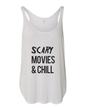 Load image into Gallery viewer, Scary Movies &amp; Chill Flowy Side Slit Tank Top - Wake Slay Repeat