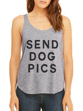 Load image into Gallery viewer, Send Dog Pics Flowy Side Slit Tank Top - Wake Slay Repeat