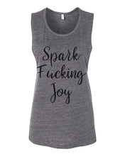 Load image into Gallery viewer, Spark Fucking Joy Flowy Scoop Muscle Tank - Wake Slay Repeat