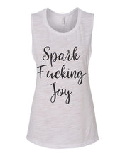 Load image into Gallery viewer, Spark Fucking Joy Flowy Scoop Muscle Tank - Wake Slay Repeat
