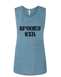 Spooky Szn Fitted Muscle Tank - Wake Slay Repeat