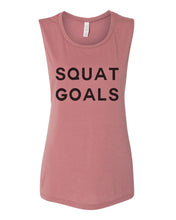 Load image into Gallery viewer, Squat Goals Flowy Scoop Muscle Tank - Wake Slay Repeat
