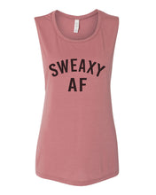 Load image into Gallery viewer, Sweaxy AF Women&#39;s Workout Flowy Scoop Muscle Tank - Wake Slay Repeat