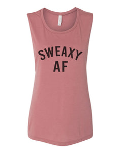 Sweaxy AF Women's Workout Flowy Scoop Muscle Tank - Wake Slay Repeat