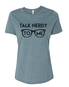 Talk Nerdy To Me Fitted Women's T Shirt - Wake Slay Repeat