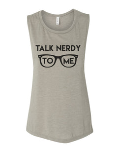 Talk Nerdy To Me Fitted Scoop Muscle Tank - Wake Slay Repeat