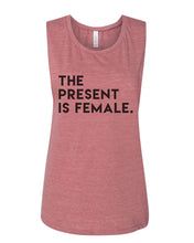 Load image into Gallery viewer, The Present Is Female Fitted Scoop Muscle Tank - Wake Slay Repeat