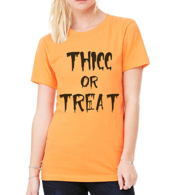 Halloween Shirt Thicc Or Treat Unisex T Shirt - Wake Slay Repeat