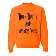 Load image into Gallery viewer, Thick Thighs And Spooky Vibes Unisex Sweatshirt - Wake Slay Repeat