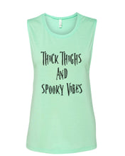 Load image into Gallery viewer, Thick Thighs And Spooky Vibes Fitted Muscle Tank - Wake Slay Repeat