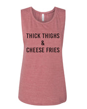 Load image into Gallery viewer, Thick Thighs &amp; Cheese Fries Fitted Scoop Muscle Tank - Wake Slay Repeat