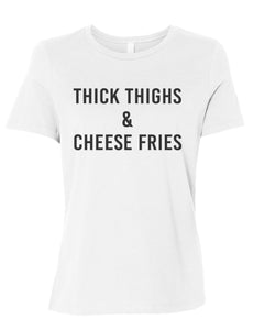 Thick Thighs & Cheese Fries Relaxed Women's T Shirt - Wake Slay Repeat