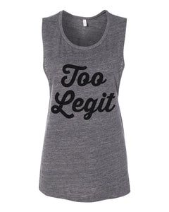 Too Legit Fitted Scoop Muscle Tank - Wake Slay Repeat