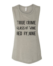 Load image into Gallery viewer, True Crime Glass Of Wine Bed By Nine Fitted Muscle Tank - Wake Slay Repeat