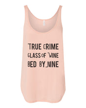Load image into Gallery viewer, True Crime Glass Of Wine Bed By Nine Flowy Side Slit Tank Top - Wake Slay Repeat