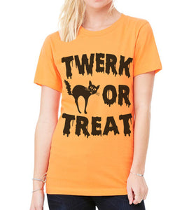 Halloween Shirt Twerk Or Treat Cat Unisex T Shirt - Wake Slay Repeat