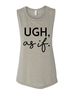 Ugh As If Fitted Scoop Muscle Tank - Wake Slay Repeat