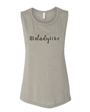 Unladylike Fitted Muscle Tank - Wake Slay Repeat