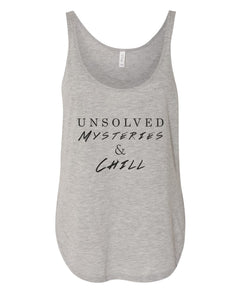 Unsolved Mysteries & Chill Flowy Side Slit Tank Top - Wake Slay Repeat