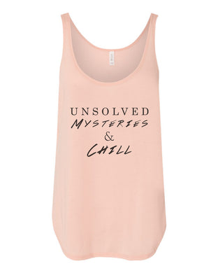 Unsolved Mysteries & Chill Flowy Side Slit Tank Top - Wake Slay Repeat