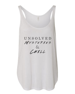 Unsolved Mysteries & Chill Flowy Side Slit Tank Top - Wake Slay Repeat
