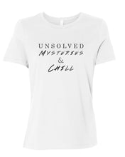 Load image into Gallery viewer, Unsolved Mysteries &amp; Chill Fitted Women&#39;s T Shirt - Wake Slay Repeat