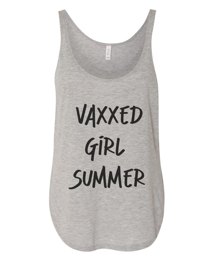 Vaxxed Girl Summer Flowy Side Slit Tank Top