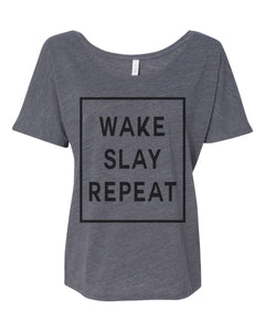 Wake Slay Repeat Box Slouchy Tee - Wake Slay Repeat