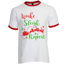 Load image into Gallery viewer, Wake Sleigh Repeat Christmas Unisex Short Sleeve T Shirt - Wake Slay Repeat