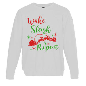 Wake Sleigh Repeat Christmas Unisex Sweatshirt - Wake Slay Repeat