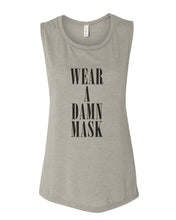 Load image into Gallery viewer, Wear A Damn Mask Fitted Muscle Tank - Wake Slay Repeat